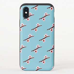 Cherry Blossom, Sakura, Pink Floral Pattern iPhone XS Slider Case