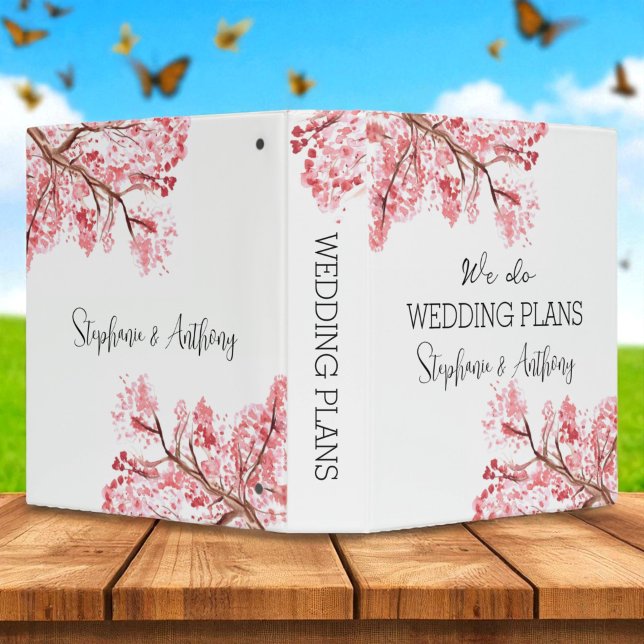 Cherry Blossom Sakura Pink Flowers Wedding 3 Ring Binder (Creator Uploaded)