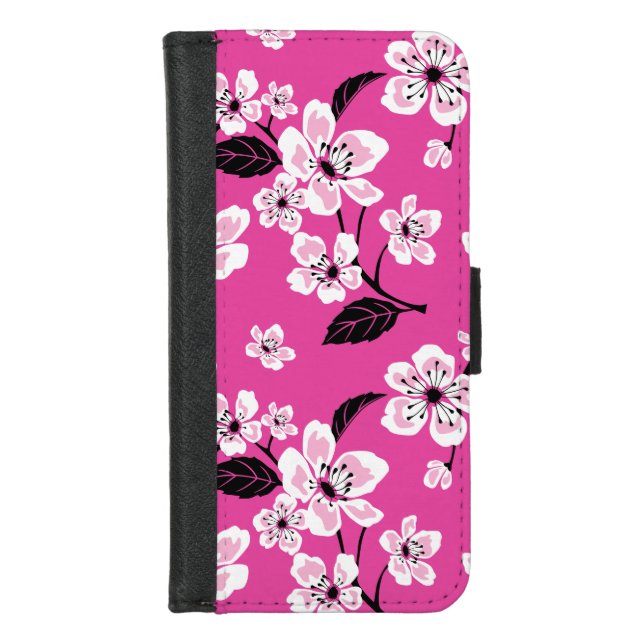 CHERRY BLOSSOM - SAKURA (PINK) iPhone WALLET CASE (Front)