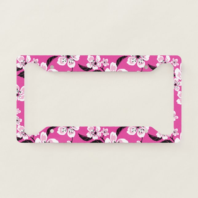 CHERRY BLOSSOM - SAKURA (PINK) LICENSE PLATE FRAME (Front)