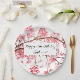 Cherry blossom Sakura Pink Turquoise Birthday