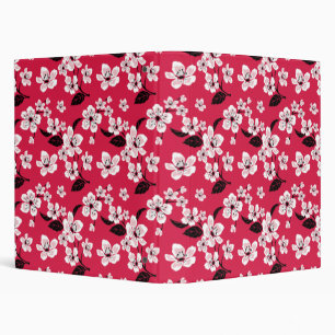 CHERRY BLOSSOM - SAKURA (RED) 3 RING BINDER