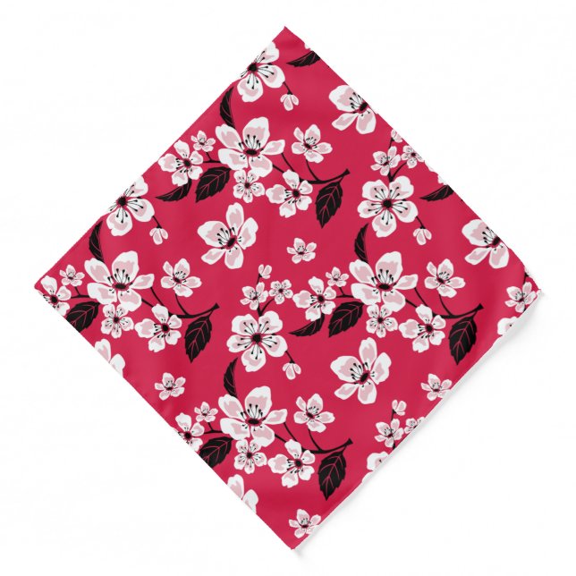 CHERRY BLOSSOM - SAKURA (RED) BANDANA (Front)