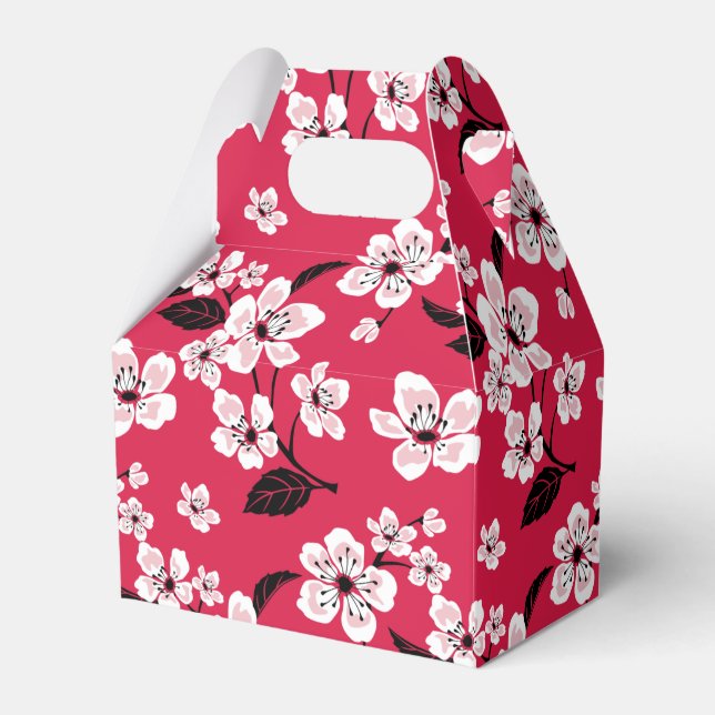 CHERRY BLOSSOM - SAKURA (RED) FAVOR BOXES (Front Side)