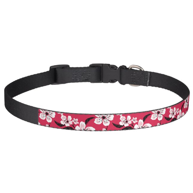 CHERRY BLOSSOM - SAKURA (RED) PET COLLAR (Front)