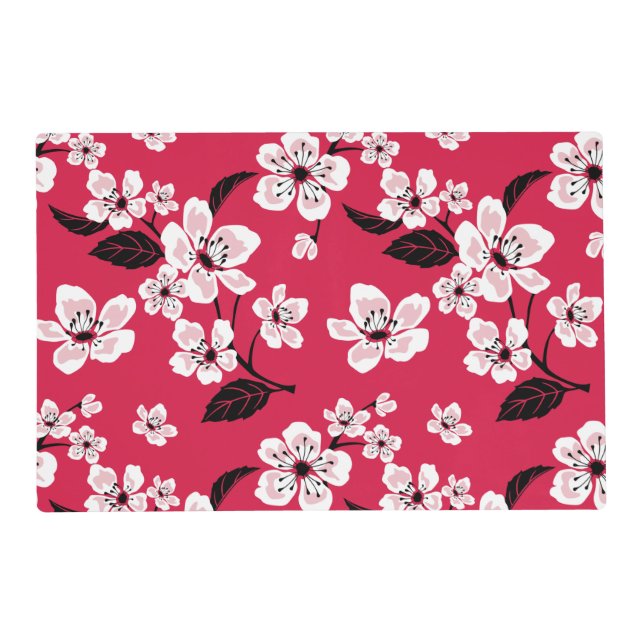 CHERRY BLOSSOM - SAKURA (RED) PLACEMAT (Back)