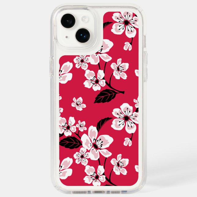 CHERRY BLOSSOM - SAKURA (RED) SPECK iPhone CASE (Front)