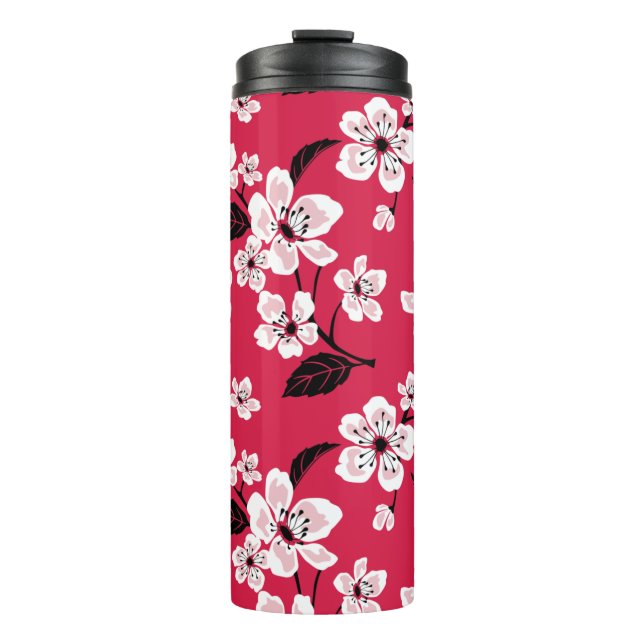 CHERRY BLOSSOM - SAKURA (RED) THERMAL TUMBLER (Front)