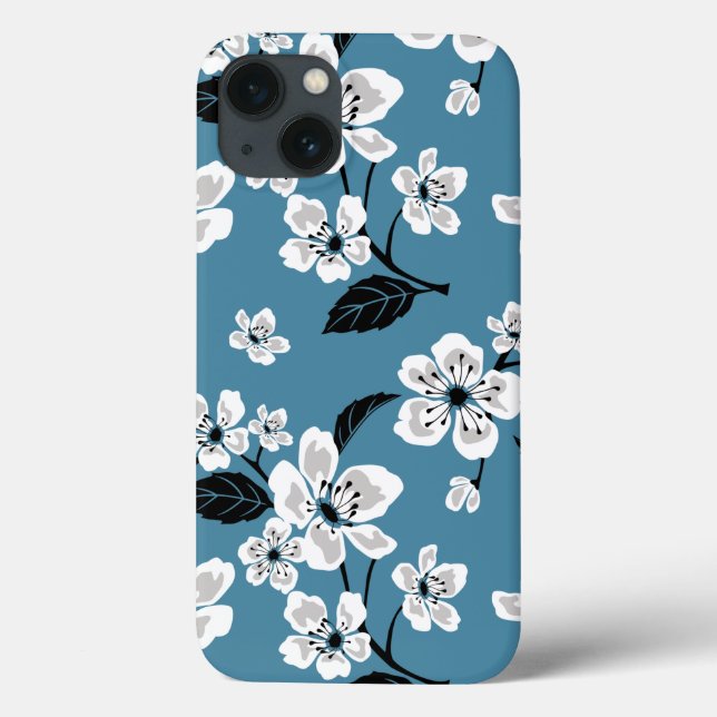 CHERRY BLOSSOM - SAKURA (SMOKY BLUE) Case-Mate iPhone CASE (Back)