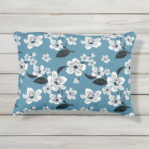 CHERRY BLOSSOM  - SAKURA (SMOKY BLUE) OUTDOOR PILLOW