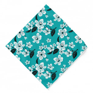 CHERRY BLOSSOM - SAKURA (TEAL) BANDANA