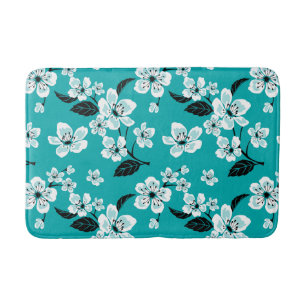 CHERRY BLOSSOM - SAKURA (TEAL) BATH MAT