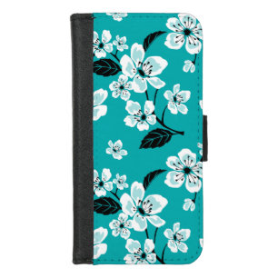 CHERRY BLOSSOM - SAKURA (TEAL) iPhone 8/7 WALLET CASE