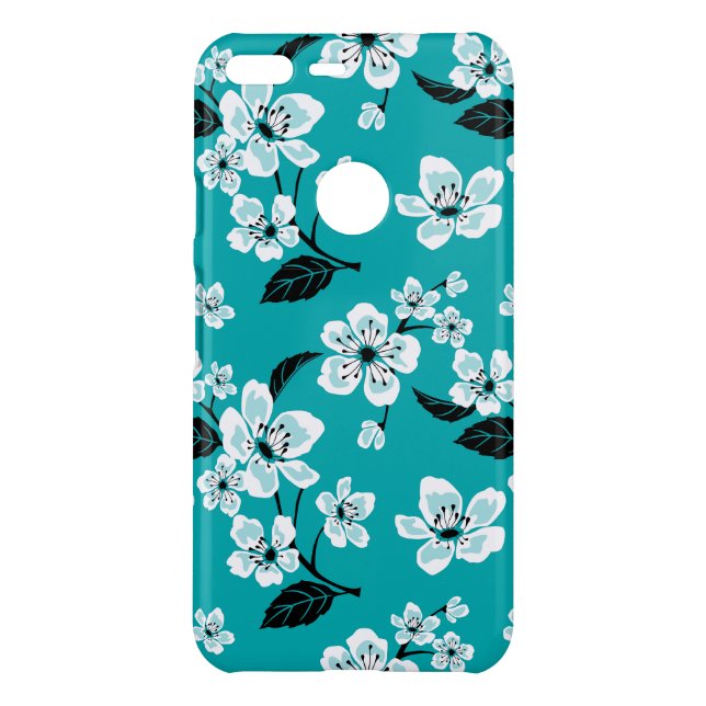 CHERRY BLOSSOM - SAKURA (TEAL) UNCOMMON GOOGLE PIXEL XL CASE (Back)