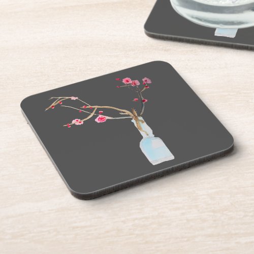 Cherry Blossom sakura watercolor art Beverage Coaster