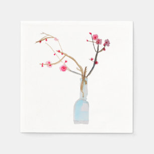 Cherry Blossom sakura watercolor art Napkins