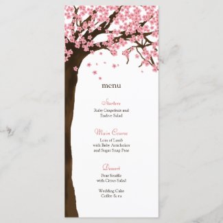 Cherry Blossom / Sakura Watercolor Menu Card