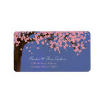 Cherry Blossom / Sakura Watercolor (night) Address Label at Zazzle