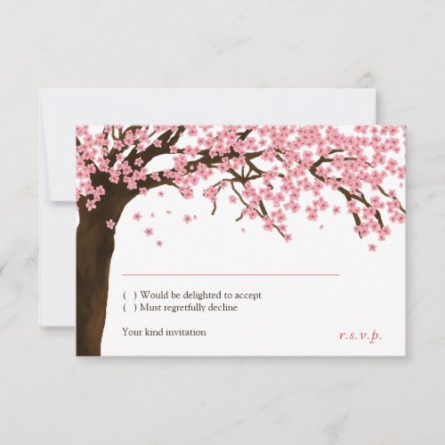 Cherry Blossom  Sakura Watercolor RSVP