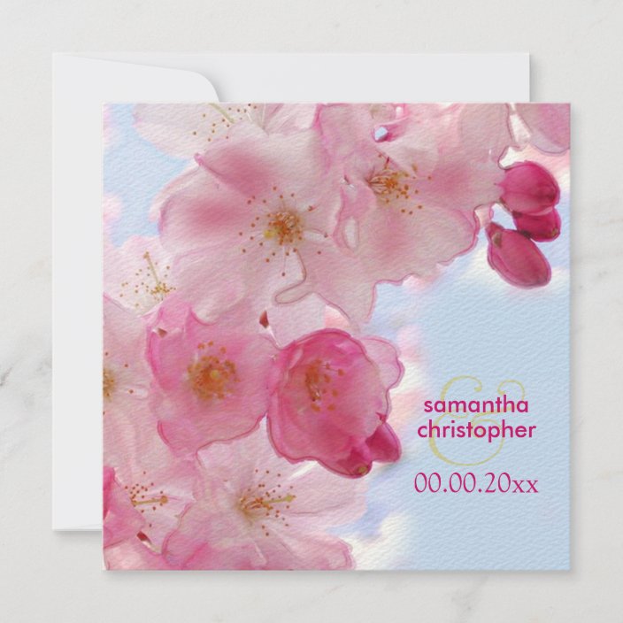 Cherry blossom/sakura wedding invitations | Zazzle.com