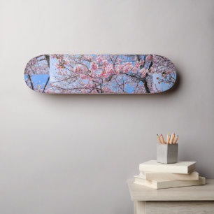 Cherry Blossom Sakuras Oriental Floral Natural Skateboard