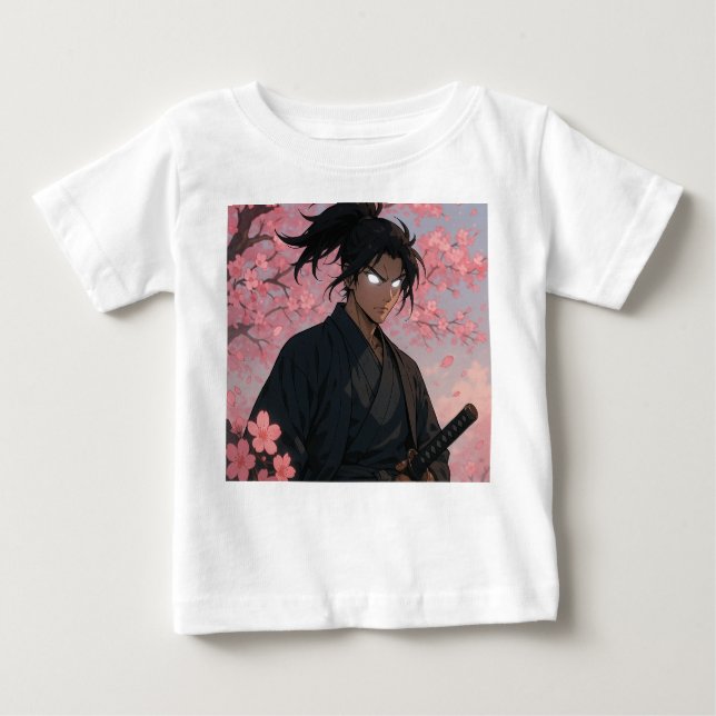 Cherry Blossom Samurai Anime Toddler T-Shirt (Front)