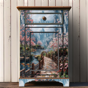 Cherry Blossom Sanctuary Japanese Mountain Stream  Tissue Paper