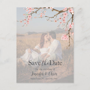 Cherry Blossom Save the Date Photo Postcard