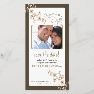 Cherry Blossom Save the Date Photocard (taupe)