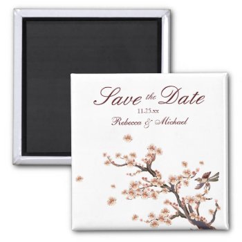 Cherry Blossom Save The Date Wedding Magnets by weddingsNthings at Zazzle