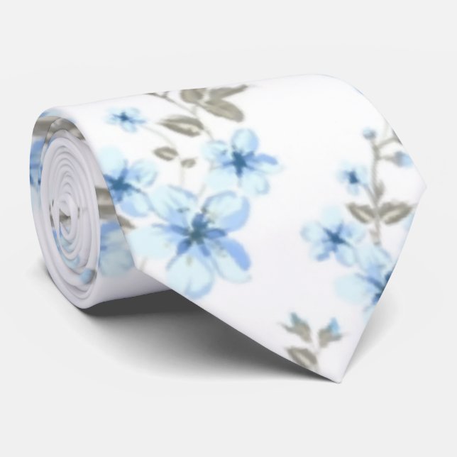 Cherry blossom seamless pattern neck tie (Rolled)