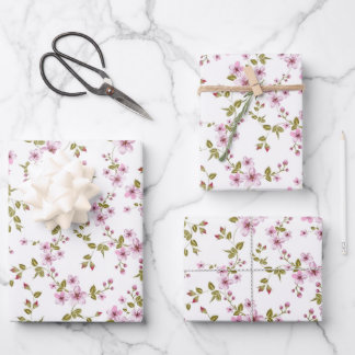 Cherry blossom seamless pattern wrapping paper sheets