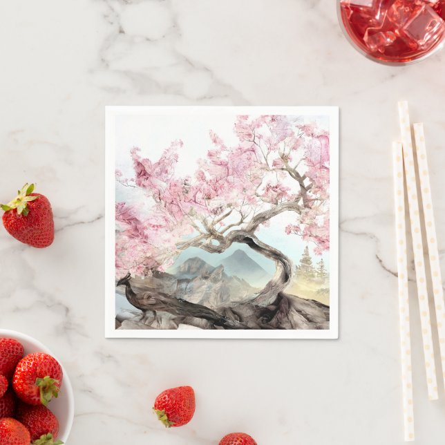 Cherry Blossom Serenade Napkins (Insitu)