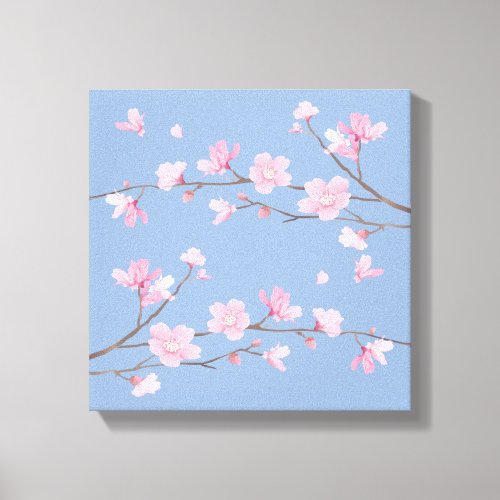 Cherry Blossom _ Serenity Blue Canvas Print