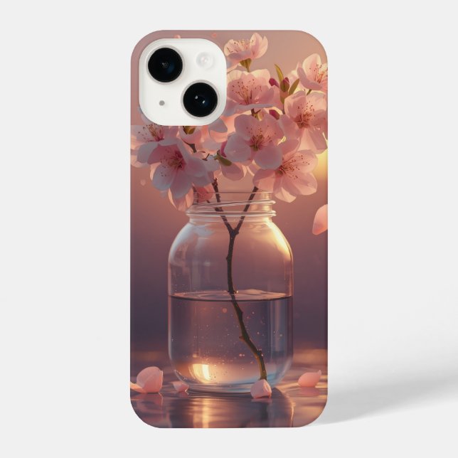 Cherry Blossom Serenity – Elegant Sakura Branch i iPhone Case (Back)