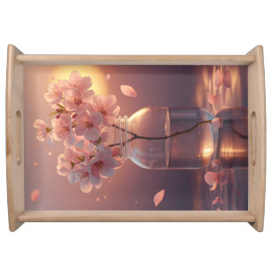 Cherry Blossom Serenity – Elegant Sakura Branch i Serving Tray
