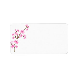 Cherry Blossom shipping address label
