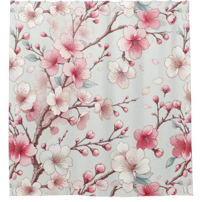 Cherry Blossom Shower Curtain (Front)