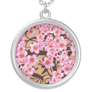 Cherry Blossom Silver Plated Necklace