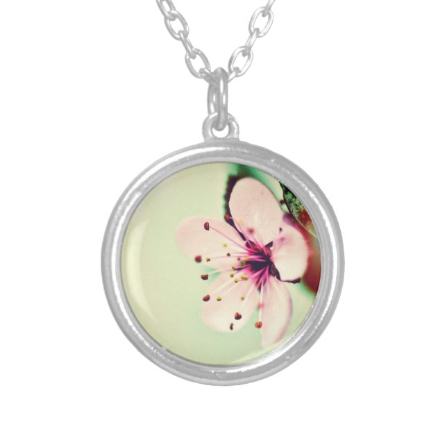 Cherry Blossom Silver Plated Necklace (Front)