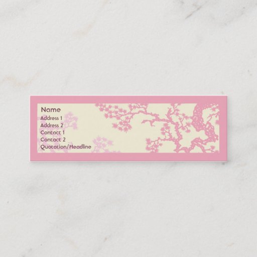 Customizable Cherry Blossom - Skinny Business Card Template