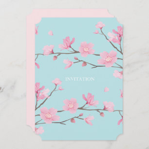Cherry Blossom - Sky Blue Invitation
