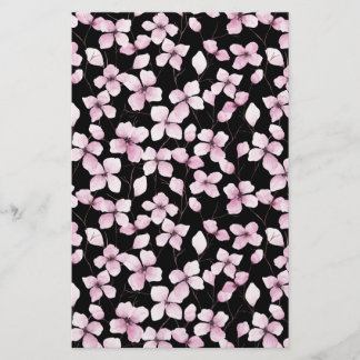 Cherry Blossom Soap Wrap Paper- Black Background