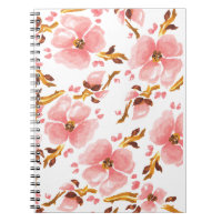 Cherry Blossom Spiral Notebook, Floral Journal