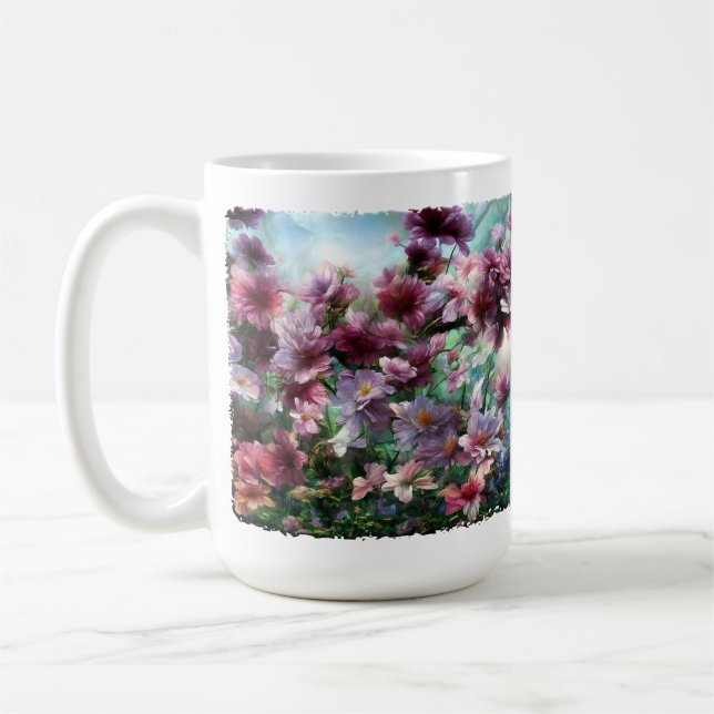 Cherry Blossom Splash Flowers Coffee Mug (Left)