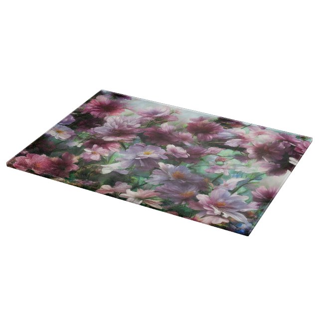 Cherry Blossom Splash Flowers Cutting Board (Corner)