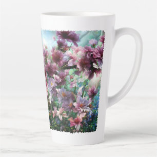 Cherry Blossom Splash Flowers Latte Mug