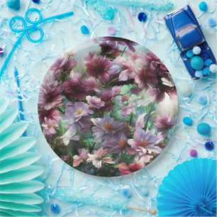 Cherry Blossom Splash Flowers Paper Plates