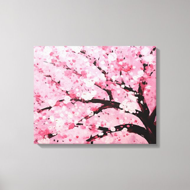 Cherry Blossom Splendor Japanese Art Canvas Print (Front)