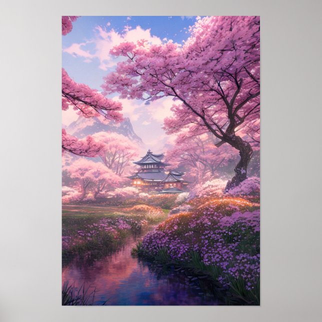 Cherry Blossom Spring Evening Poster (Front)